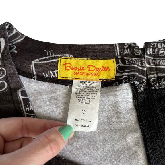 Bernie Dexter Coffee Espresso Fit & Flare Retro Rockabilly Cotton Dress Size XS - Picture 2 of 8